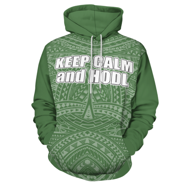 KEEP CALM & HODL GREEN TRIBAL HOODIE