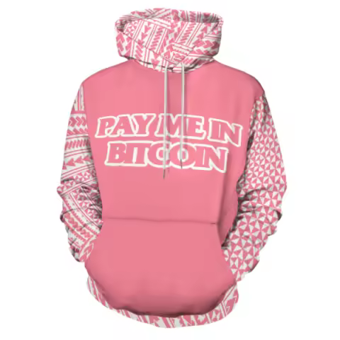 TRIBAL PAY ME IN BITCOIN HOODIE PINK