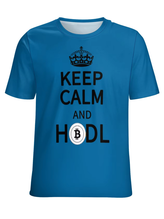 KEEP CALM & HODL BLUE TSHIRT