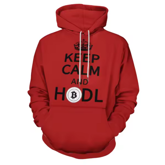 KEEP CALM & HODL RED HOODIE
