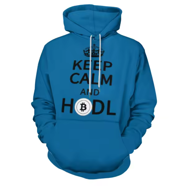 KEEP CALM & HODL BLUE HOODIE