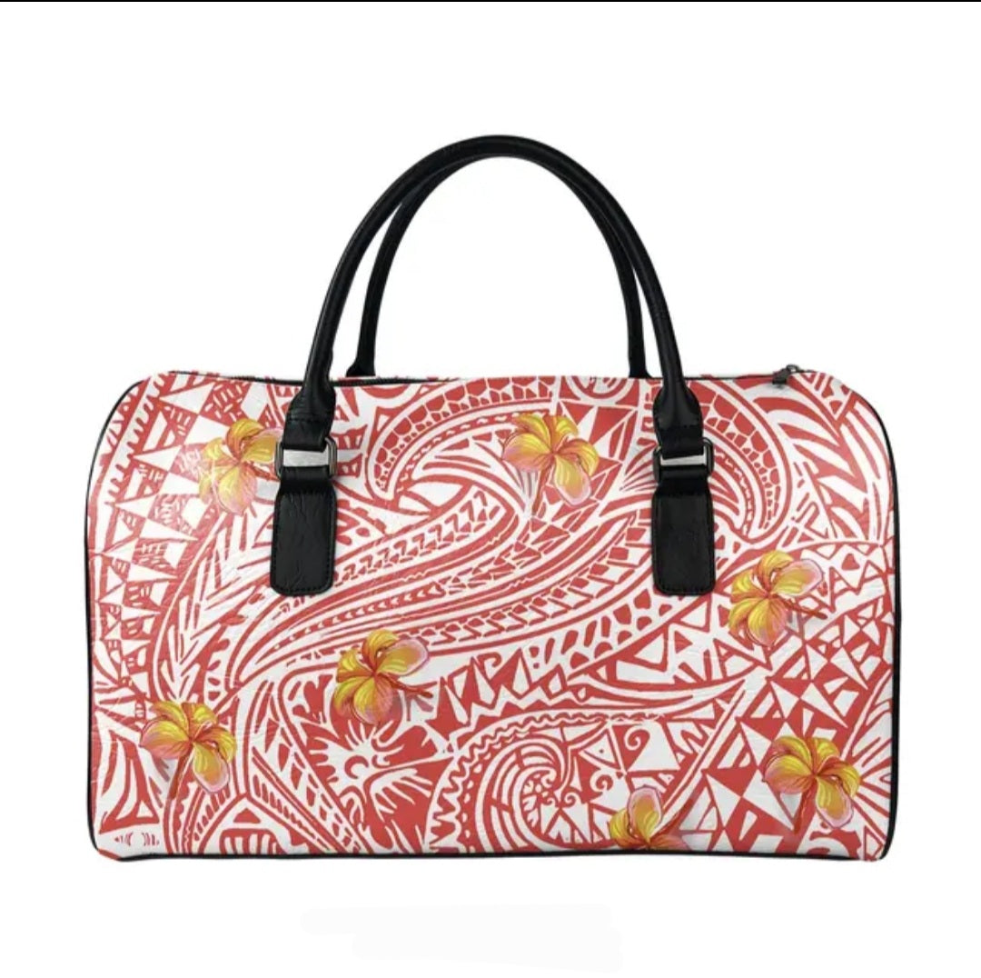 TRIBAL DUFFLE BAG RED PLUMERIA